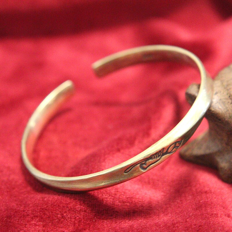 Vintage Brass Bergamot Lotus Bangles Pure Copper DIY Bracelet Accessories Simple Bangle for Men Hand Chain Trendy