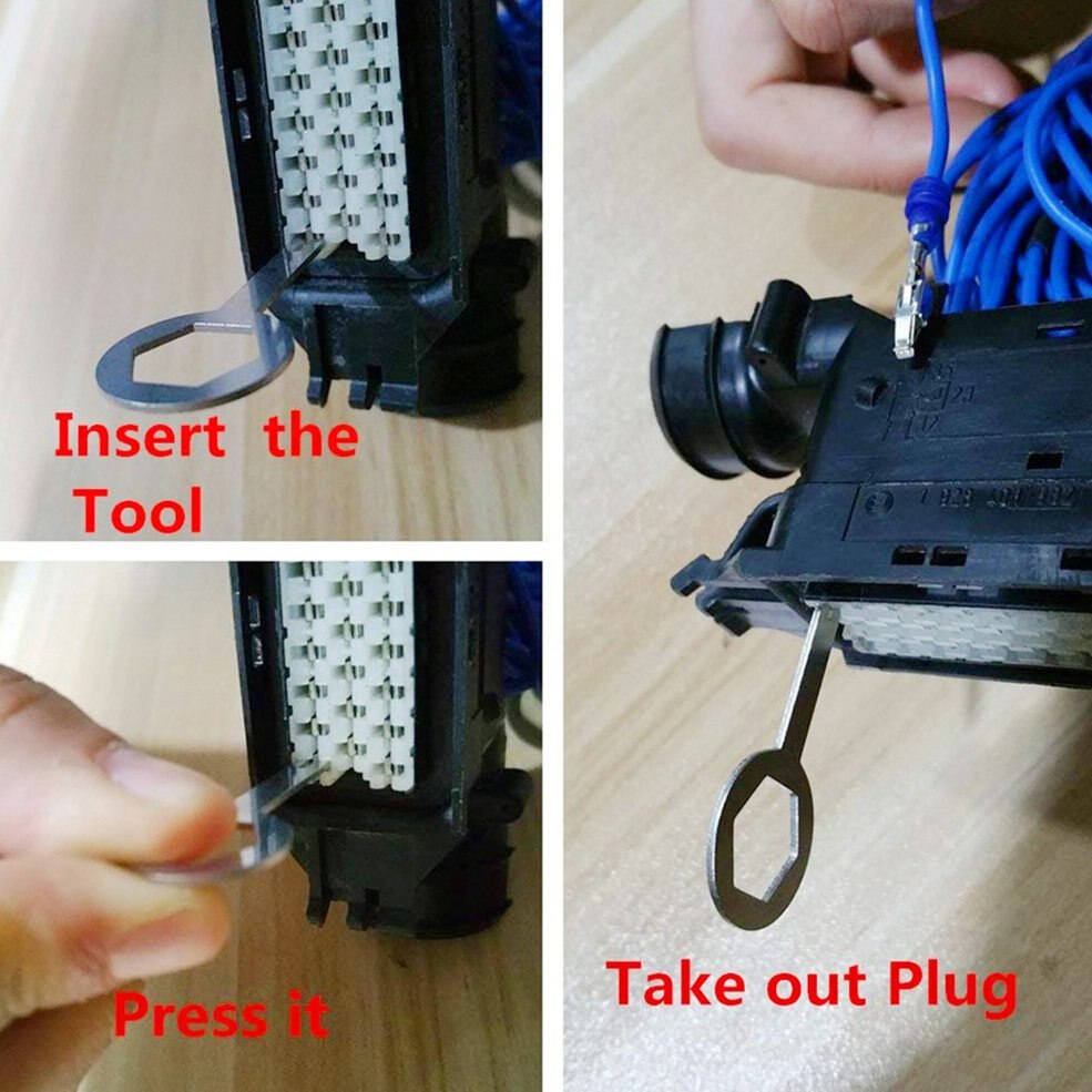 Automotive wiring harness plug terminal removal tool 3-piece push pin tool car repair tool needle remover