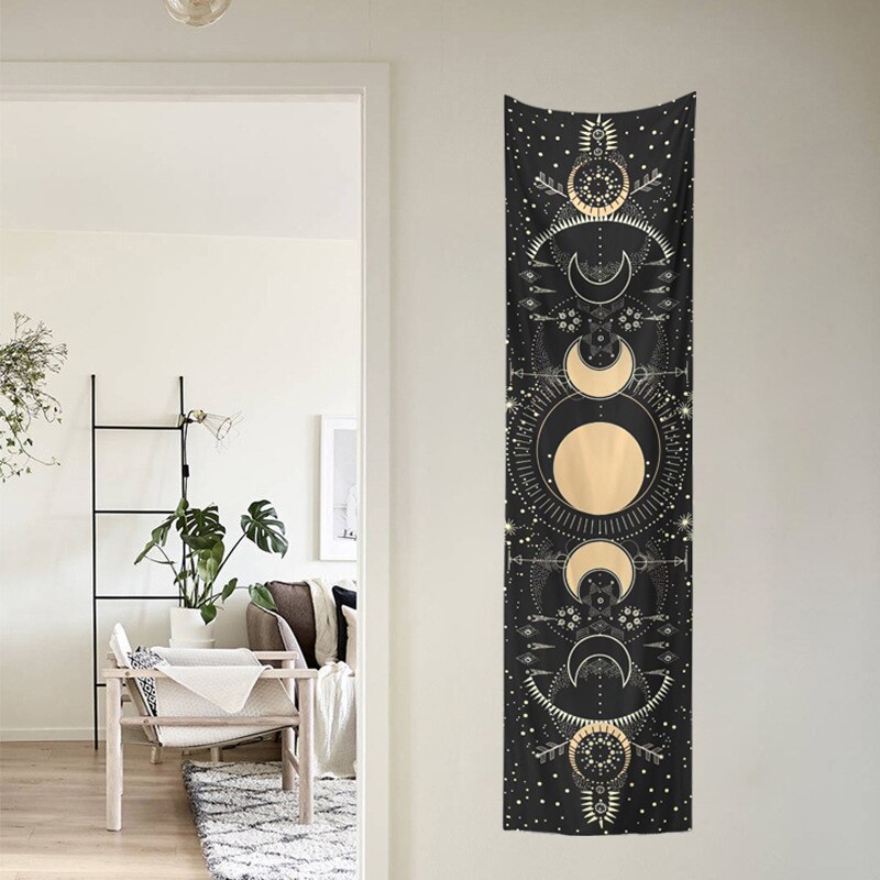 Moon Tapestry Moon Phase Tapestry Bohemian Wall Art Tapestries Vertical Tapestry Wall Hanging for Room