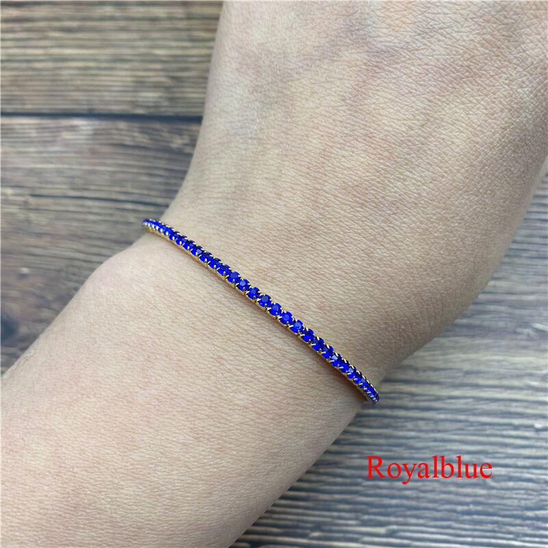 1 Pcs Rhinestone Bracelets Dainty Stacked Bracelets Elastic Bracelets for Women Bracelets: Royalblue