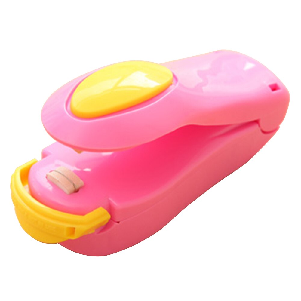 Portable Bag Clips Handheld Mini Food Vacuum Sealer Heat Sealing Machine Seal Packing Plastic Impulse Sealer Household: Pink