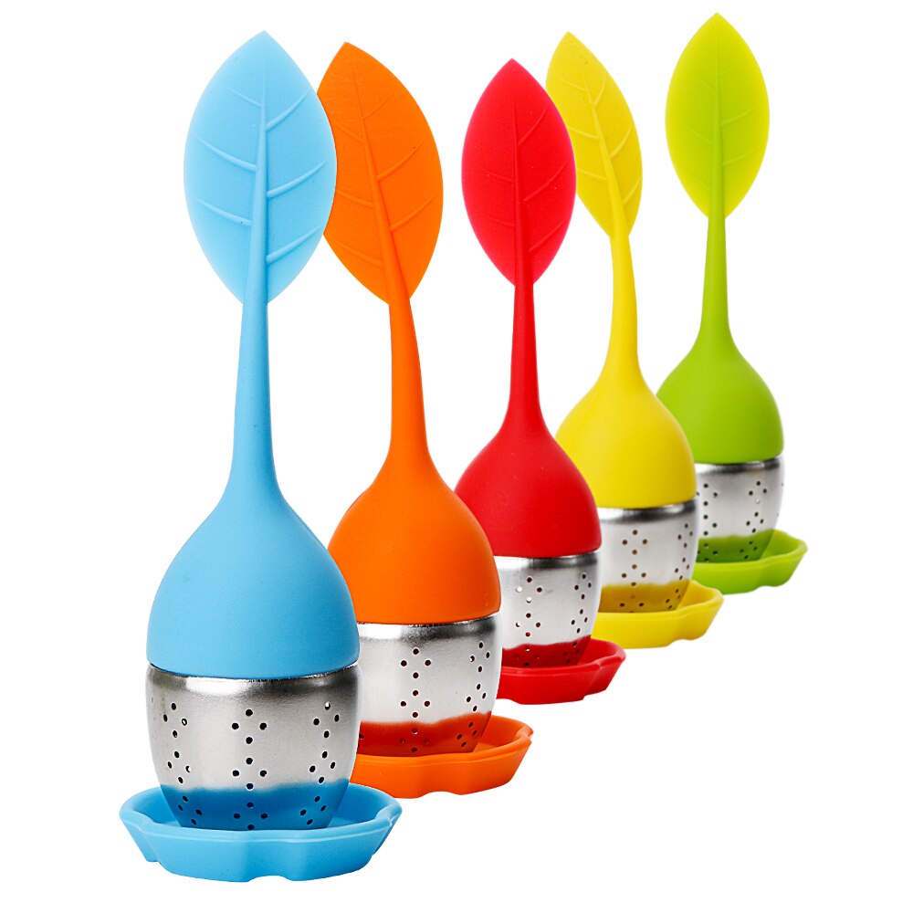 Simpatici colini da tè a foglia infusori da tè riutilizzabili bustina da tè silicone resistente alle alte temperatura