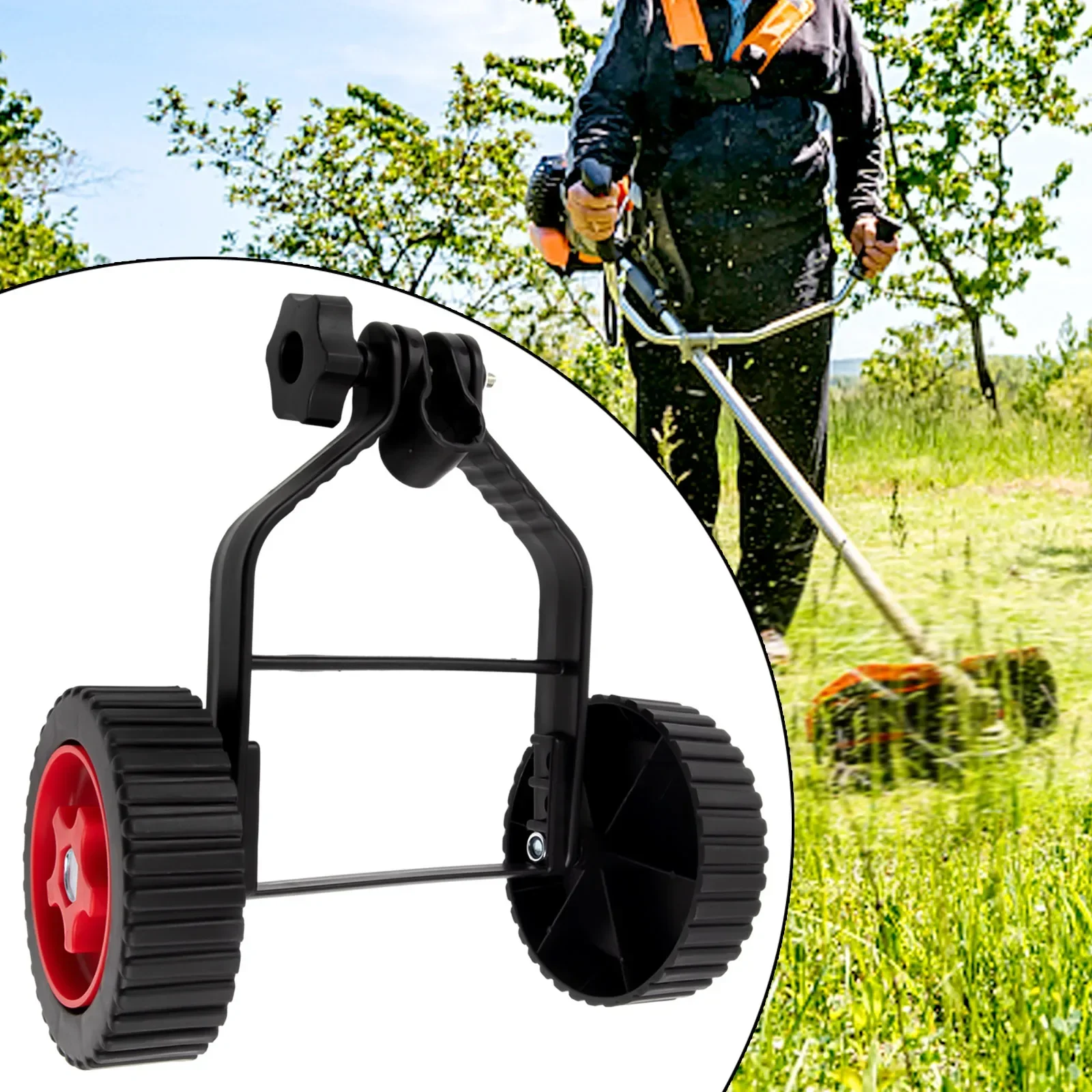 Universal Lawn Mower Wheel Grass String Trimmer Adjustable Support Wheel For Improving Work Efficiency Mower Removable Tool