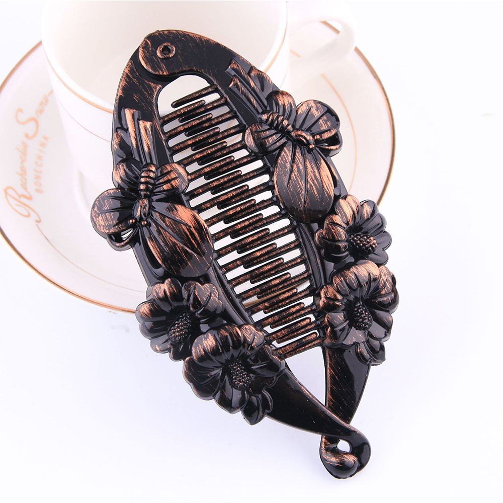 1PC Fish Shape Hair Claws Clips Ponytail Holder for Women Girls Banana Clips Crabs Black Hair Styling Accessories