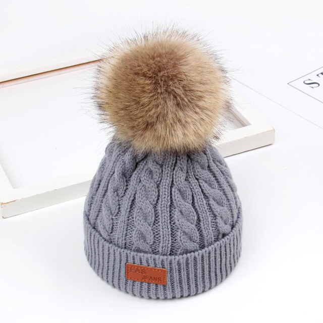 Børnehatte til at holde varmen om vinteren, koreanske babystrik hatte, moderigtige børns uldne uldkapper, drengehatte: C3