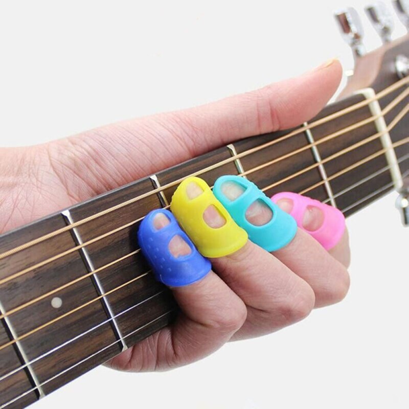 Gitarre Spielen Finger Schutz String Instrument Silikon Finger Protector Links Hand Gitarre Anfänger Praxis Finger Schutz