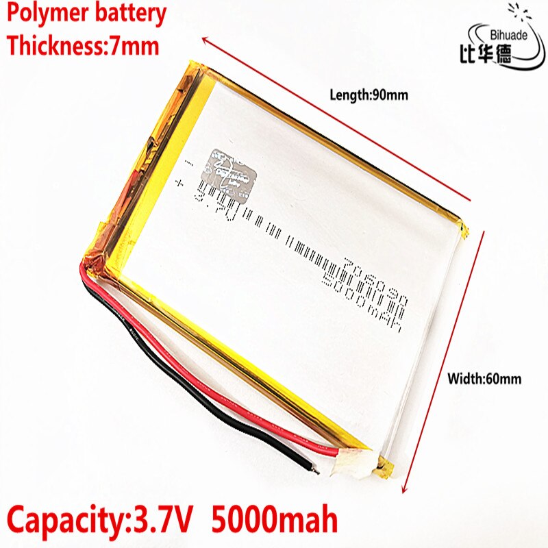Goede Qulity Liter Energie Batterij 3.7 V Li-Ion 706090 5000 Mah Batterij Voor Poewr Tablet Pc Draagbare
