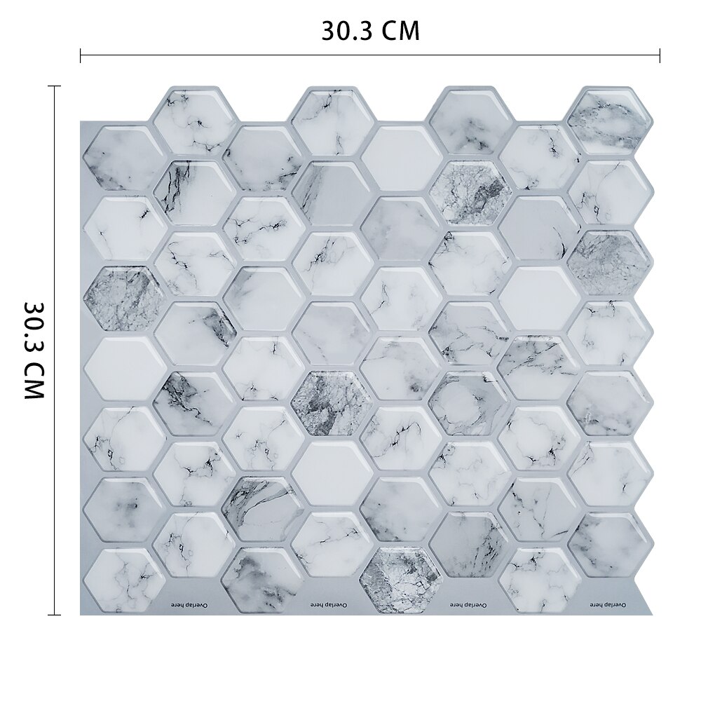 STICKERTILE Peel and Stick Kitchen Self Adhesive Mosaic Wall Decal Subway Backsplash Vinyl Tile Stickers