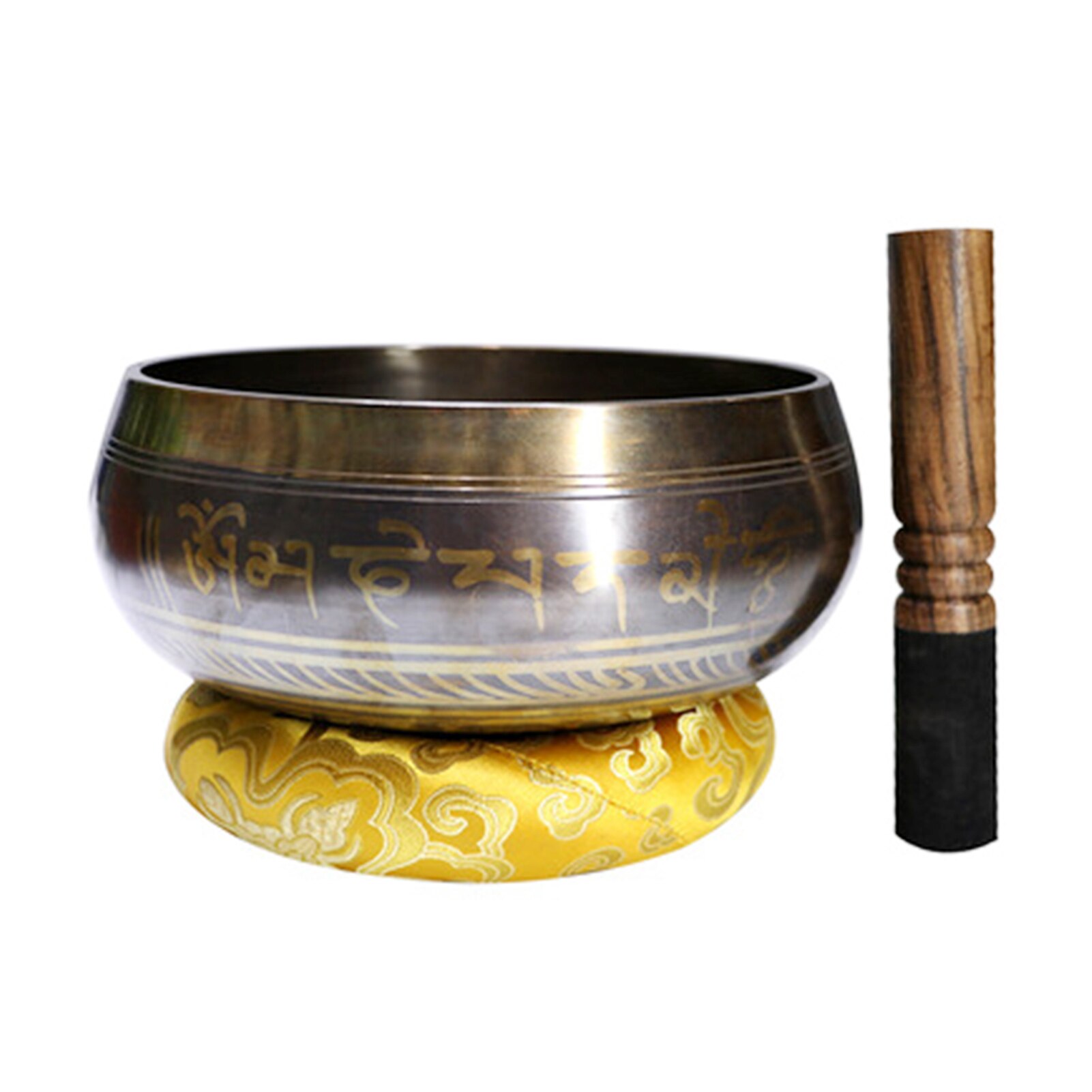 Tibetan Singing Bowl Set Yoga With Cushion Stick Portable Hand Hammered Home Mindfulness Easy Play Holistic Healing Buddhist: 2 / 8cm