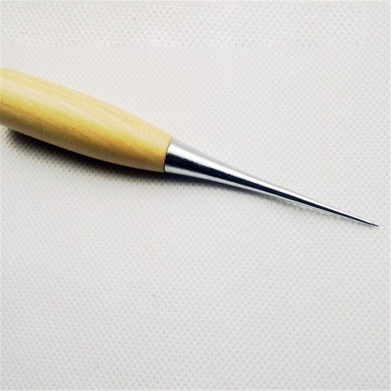 Mango de madera de punzón de lona de cuero de perforación de Clicker costura reparación, costura herramienta
