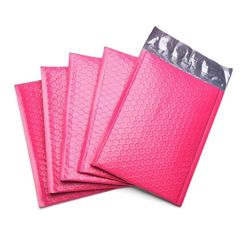 100 PCS Bubble Mailers Padded Envelopes Lined Poly Mailer Self Seal Pink Envelopes With Bubble Mailing Bag Packages