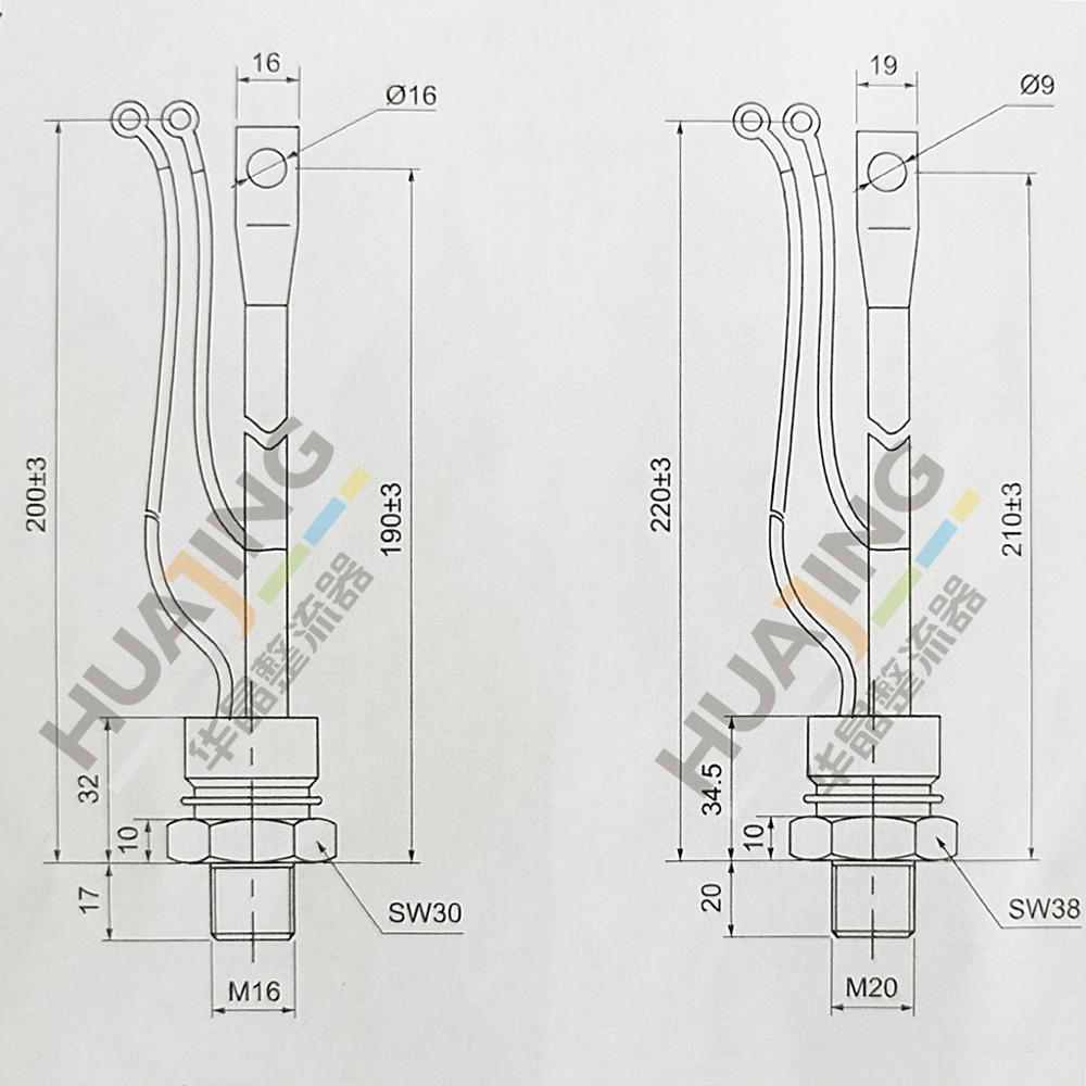 KS100A 200A 300A 1600V Bi-directional Thyristor(Triac) Diode Enamel DC motor control power supply AC switch and thermal control