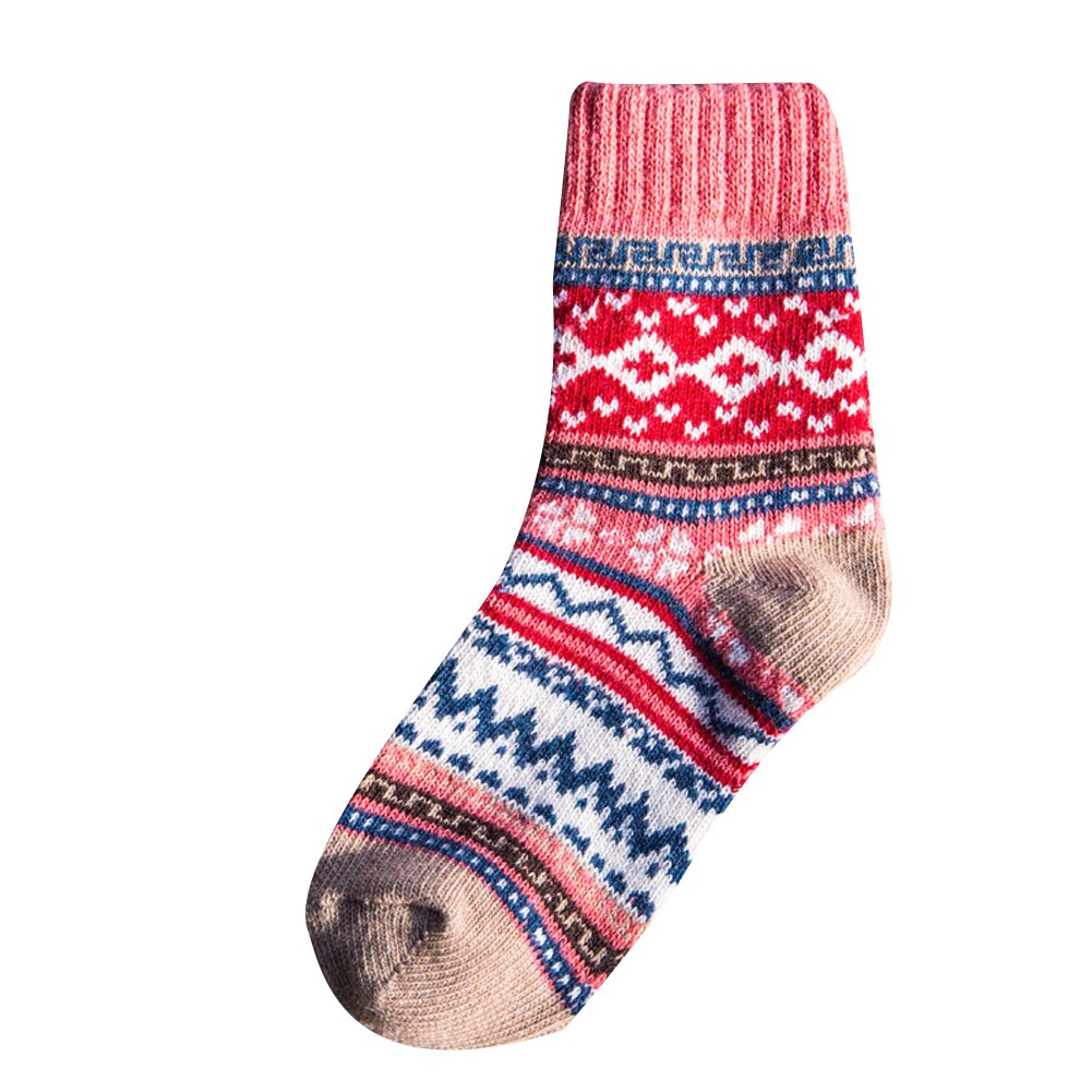 Vrouwen Mannen Dikke Winter Gebreide Sokken Warme Wollen Nordic Etnische Stijl Sok Unisex Zachte Comfortabele Sokken: 4C