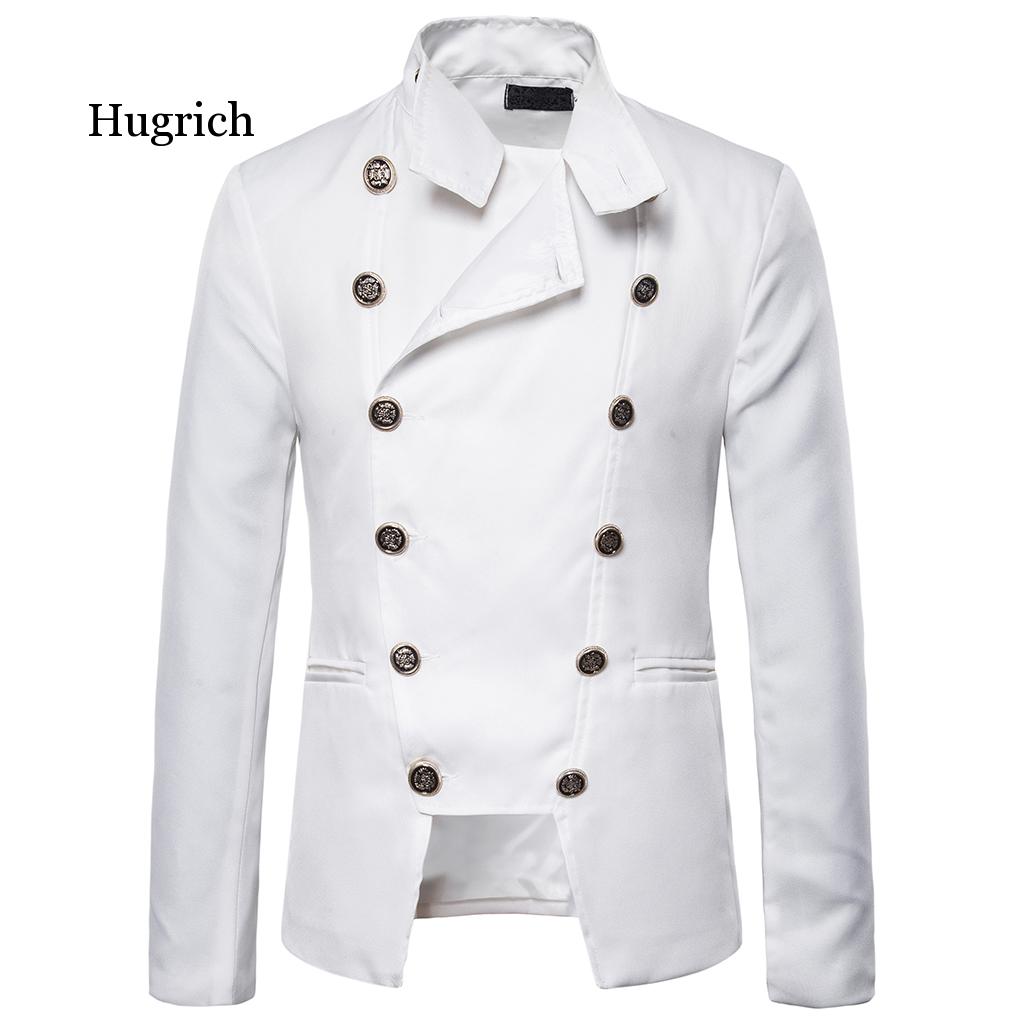 Vintage herenblazers, retro steampunk gothic kostuums, jasjes met dubbele rij knopen, blazers voor bruiloften, podiumoptredens, kostuums