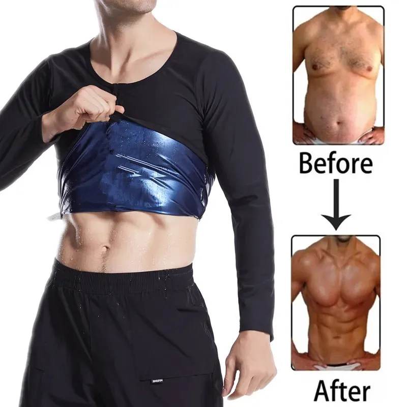 Männer Fitness Schwitzen Anzug Karosserie Gestalter Große Größe Weste Sport Bauch Inerator Kurzarm Kompression Kleidung