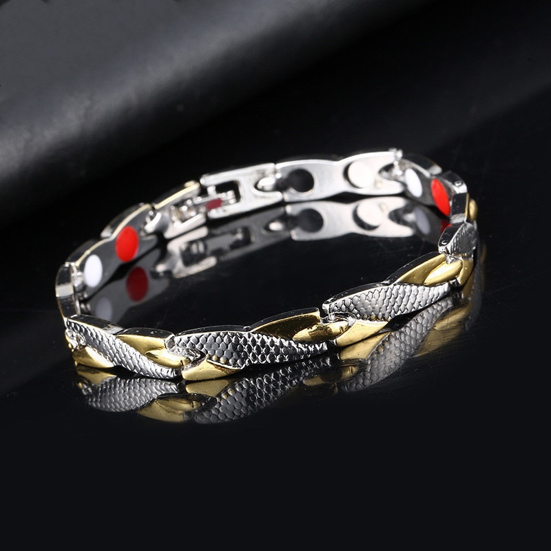 Stilvolle und einzigartige männer abnehmbare drachen aufbringen Armbinde charme Gold und silber zwei-Tonne unendlichkeit Armbinde zubehör: Gold und Silber-