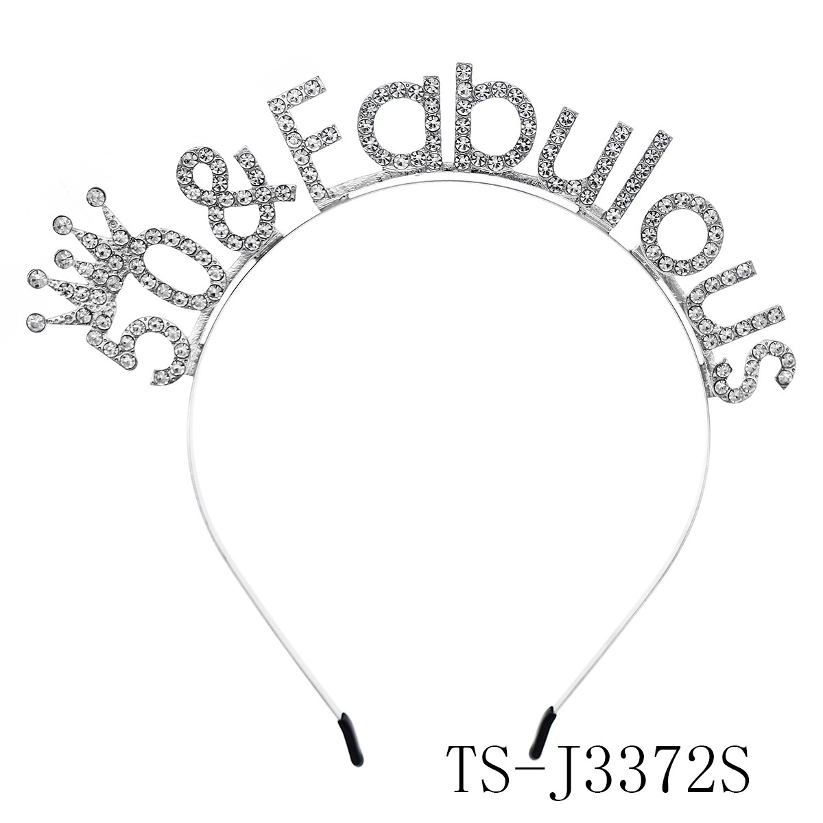 Diadema de feliz cumpleaños con letras en inglés y diamantes de imitación brillantes para mujer, Material de aleación de Zinc, joyería de , accesorio Popular para el cabello: Blanco