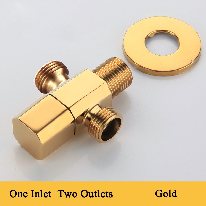 Cromo/nero/oro/oro rosa G1/2 &#39;valvola interruttore a triangolo per valvola angolare bagno lavatrice valvola di arresto wc JF1002: oro B