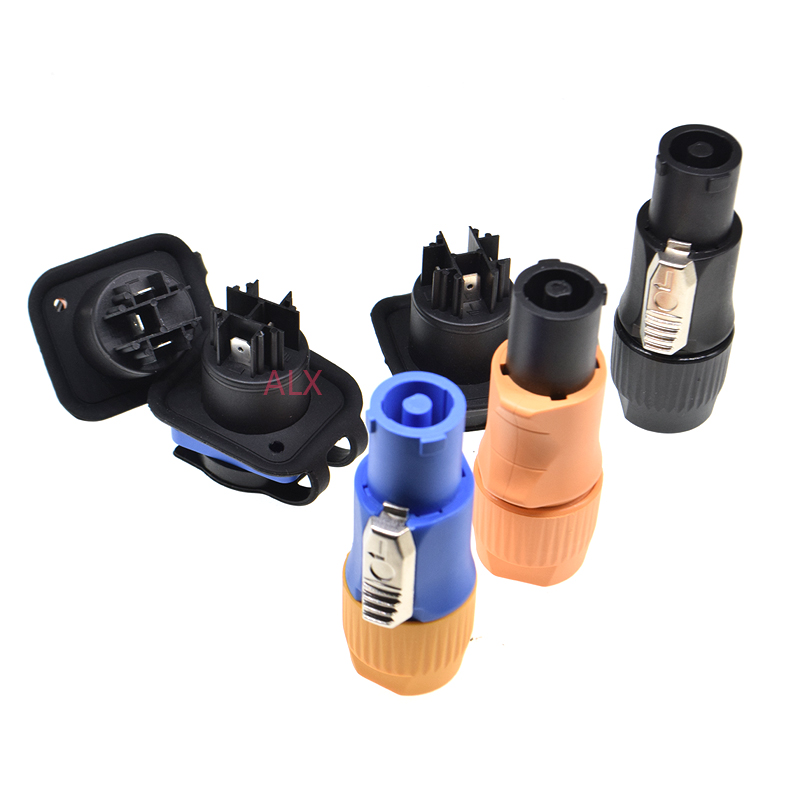 1PCS Waterproof 20A Powercon led speakon Power plug Panel Mount Adapter IP65 True Locking Cable Aviation connector 3pin NAC3FCA
