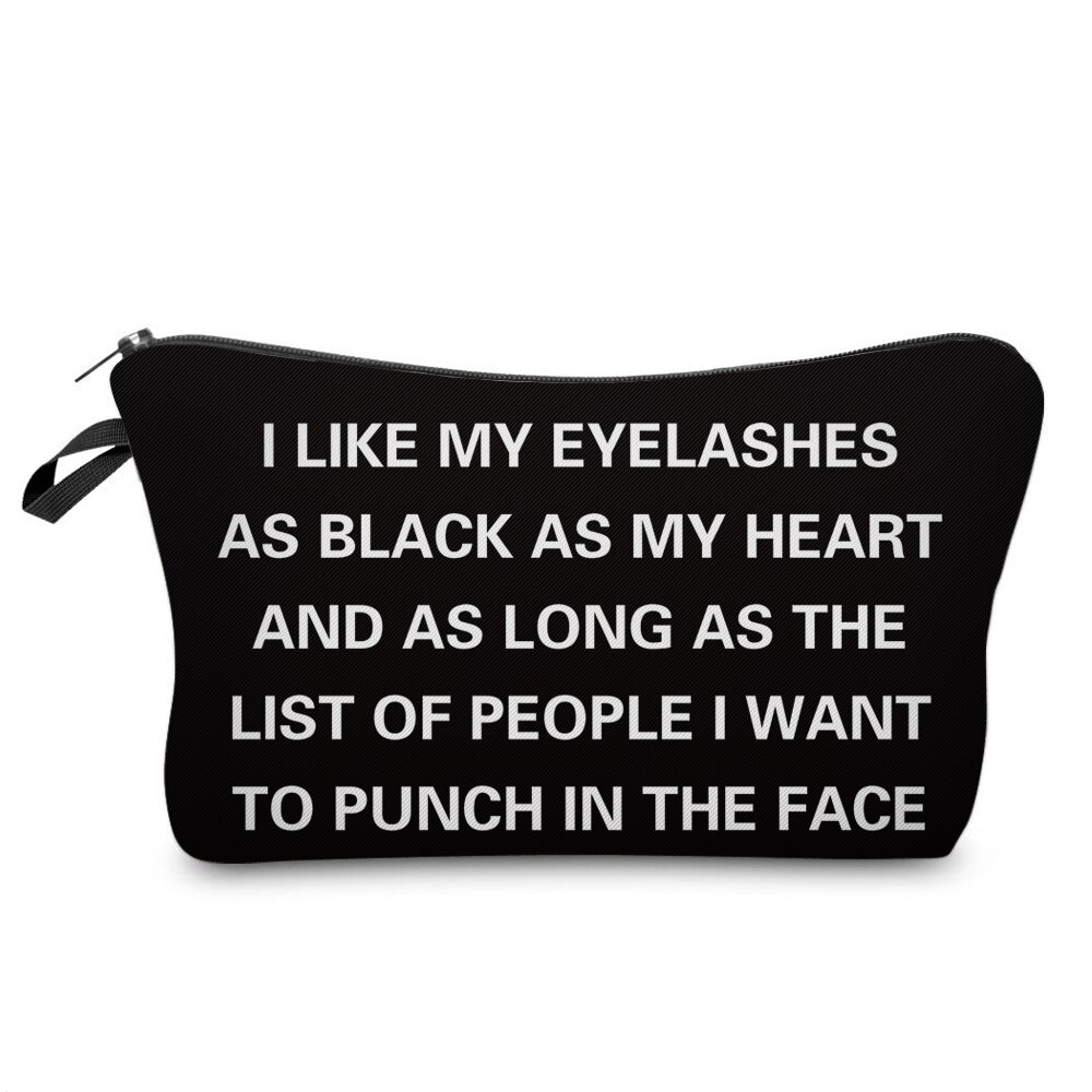 BBL "IK Mijn Wimpers" Brief Gedrukt Make-Up Tas Organizer voor Vrouwen Mode Koele Cosmetische Zakken Opslag Toilettas tas Neceser: 51298
