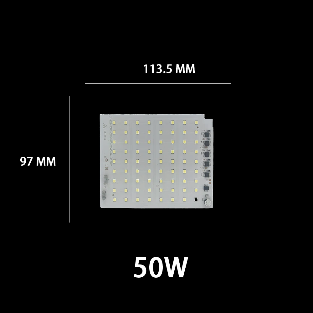 ledet-brikkematrise smd 2835 høy lumen 220v ledet kolbe 10w 20w 30w 50w til belysningstilbehør søkelyset flomlyspære lyskilde: Multi / 50w