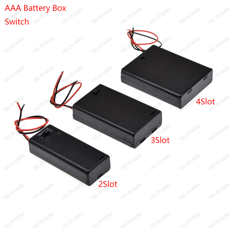 1Pcs AA/AAA/18650 Battery Box With Switch Leads on 1AA/2AA/3AA/4AA 2AAA/3AAA/4AAA/5AAA 1X/2X/3X/4X Slot Battery Holder Diy SMD