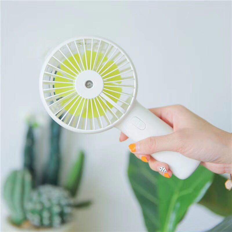 Draagbare waternevelventilator op batterijen, elektrisch, oplaadbaar via usb, draagbare mini-ventilator, koel-airconditioner, luchtbevochtiger voor buiten.