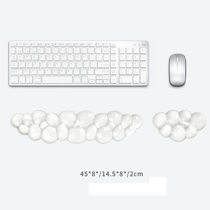 Ergonomische Siliconen Gel Polssteun Set voor Toetsenbord & Muis - Compatibel met 60%/68%/75% Toetsenborden: Hemelsblauw