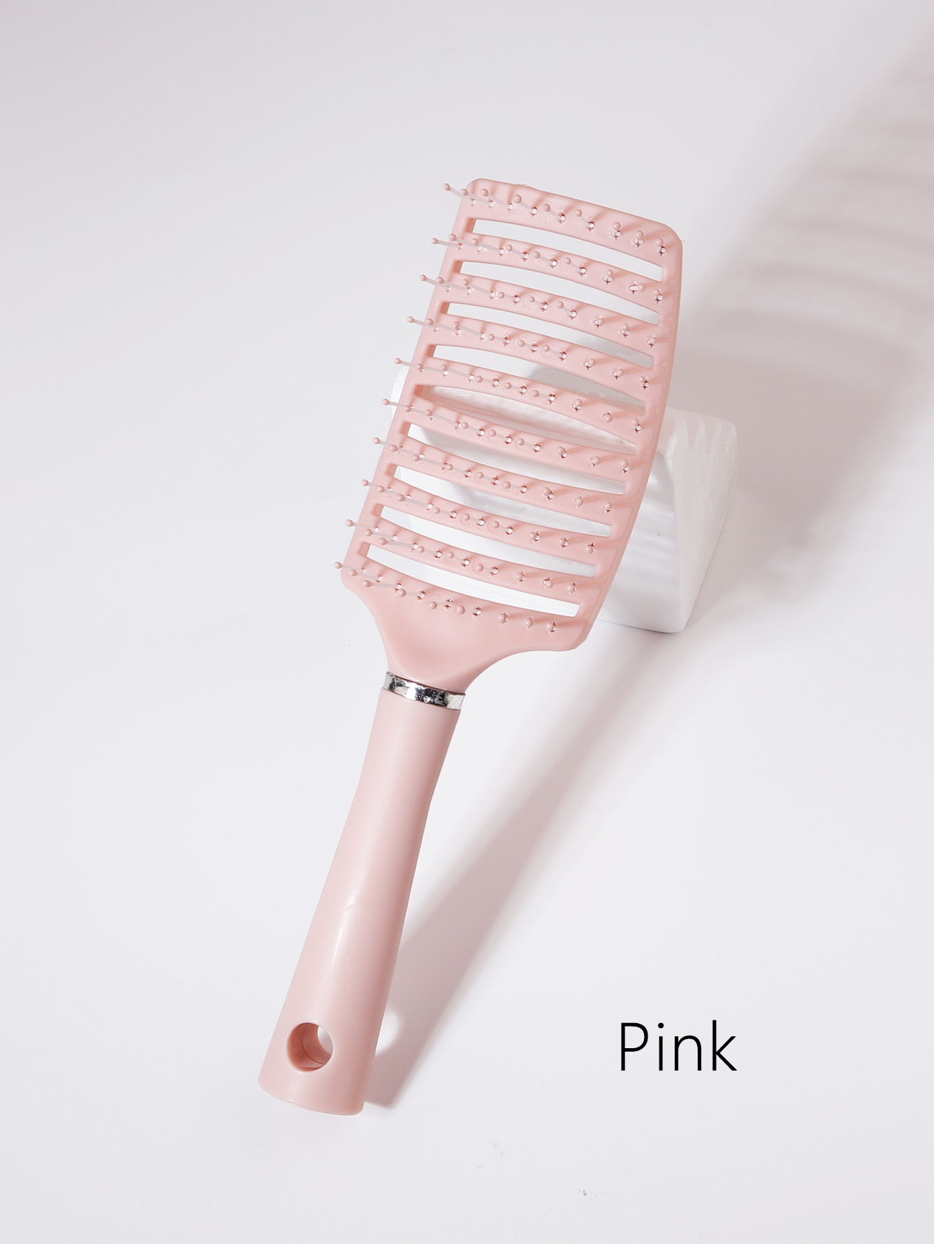 1 pieza de peine de masaje, cepillo de pelo ahuecado, peine de masaje del cuero cabelludo, herramienta de peinado de secado, especial para pelucas de cabello real: Rosa