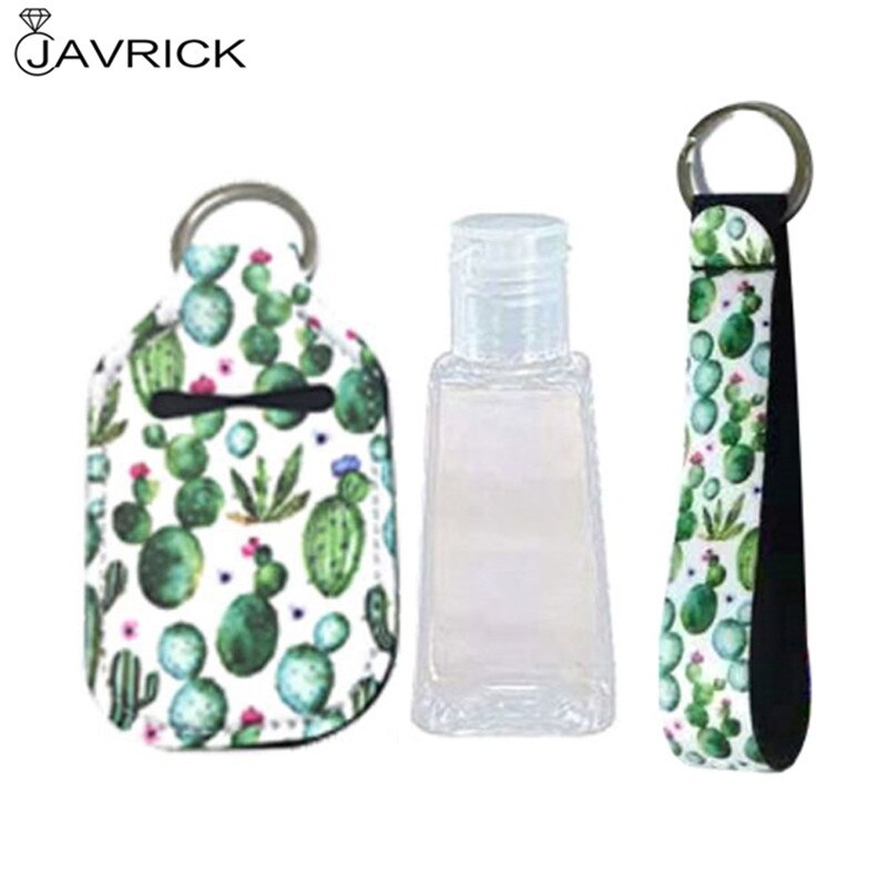 1 Set Tragbare 1 unzen Nachfüllbar Leere Reise Flaschen mit Keychain Halter Set Armband Keychain Flasche Container mit Flip Caps: L