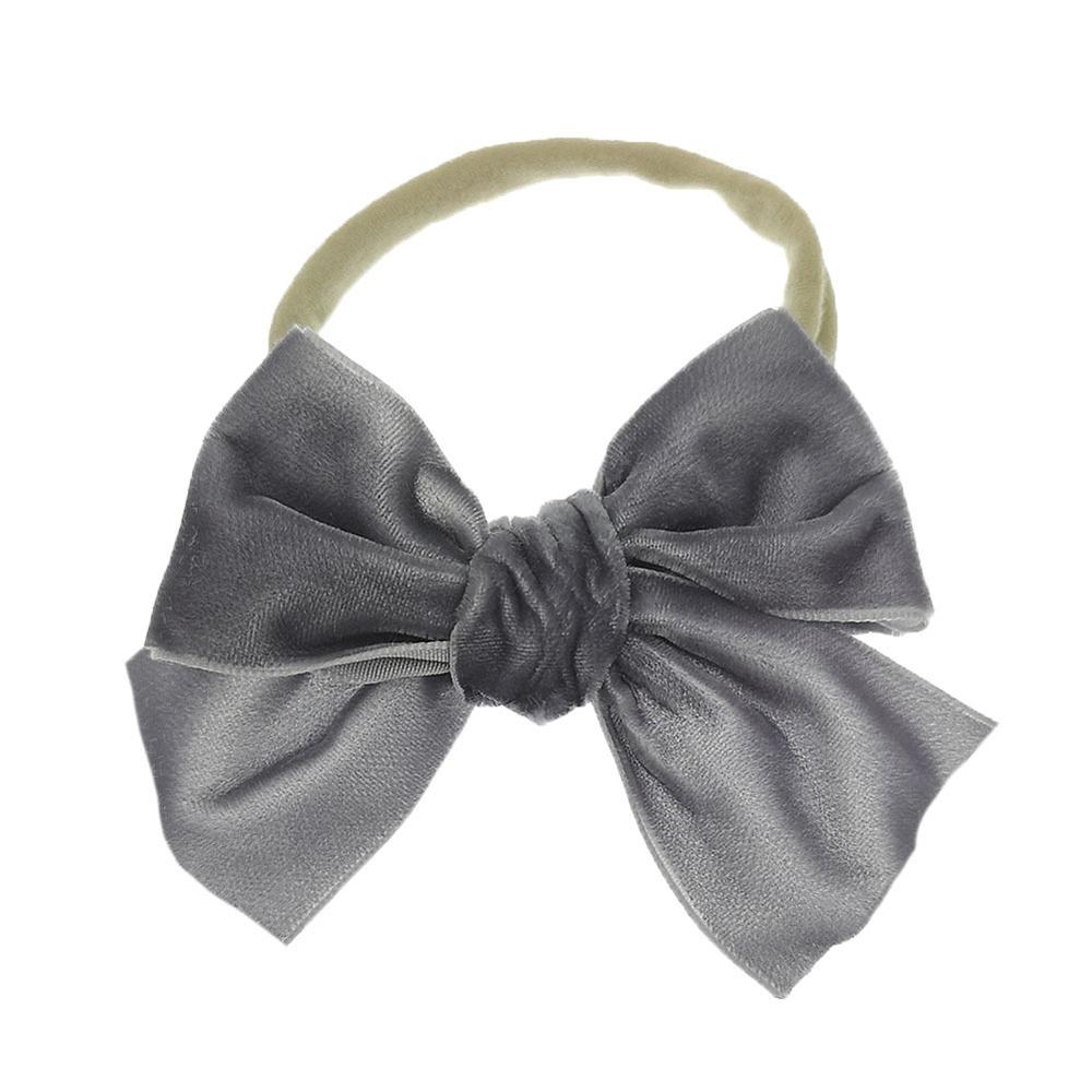 Effen Fluwelen Strik Baby Hoofdbanden Voor Meisjes Handgemaakte Nylon Elastische Zachte Knoop Baby Tulband Hoofdband Pasgeboren Baby Haaraccessoires