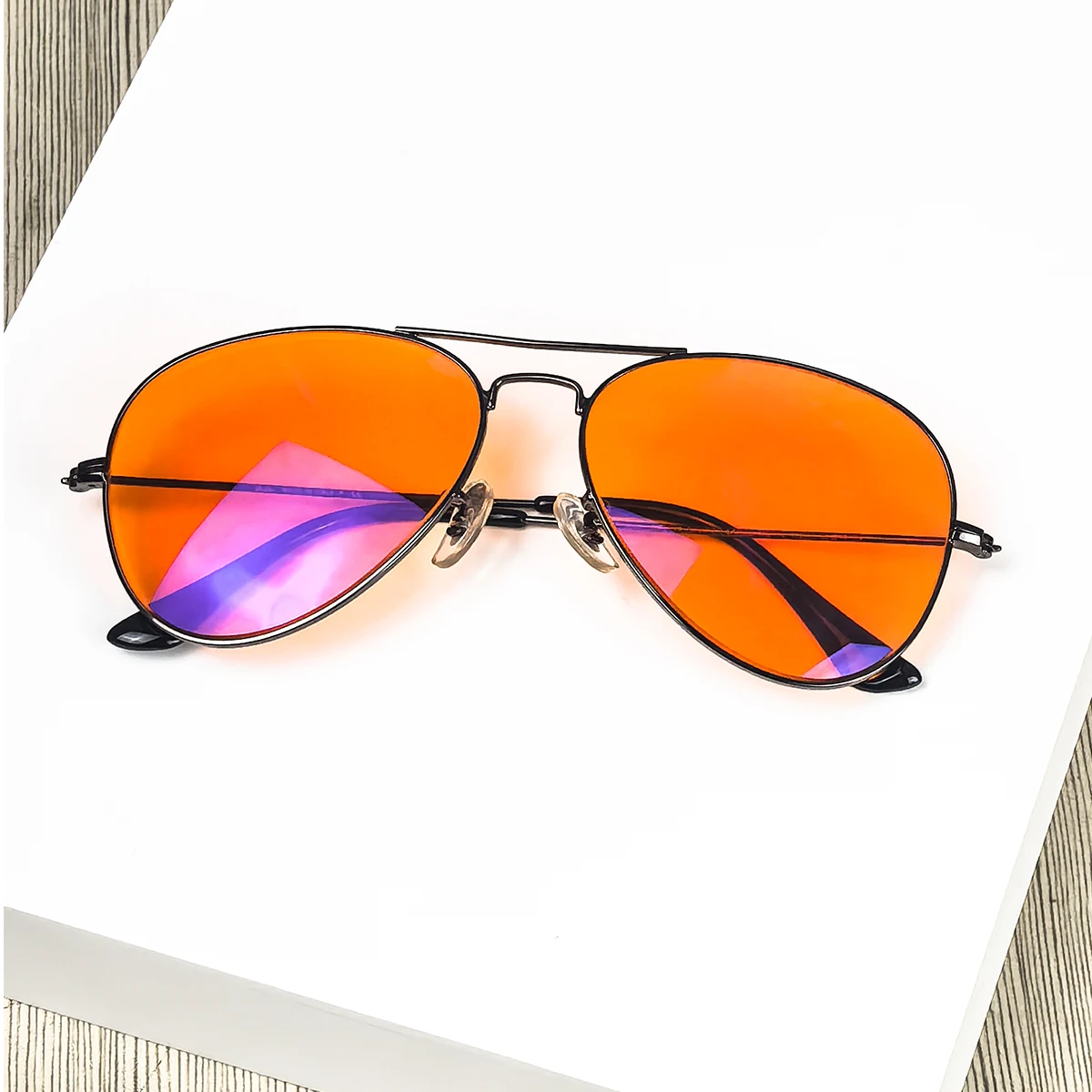 Shinu óculos anti-luz azul masculino, lentes laranja, filtro de luz azul, melhor descanso para dormir, armação de metal