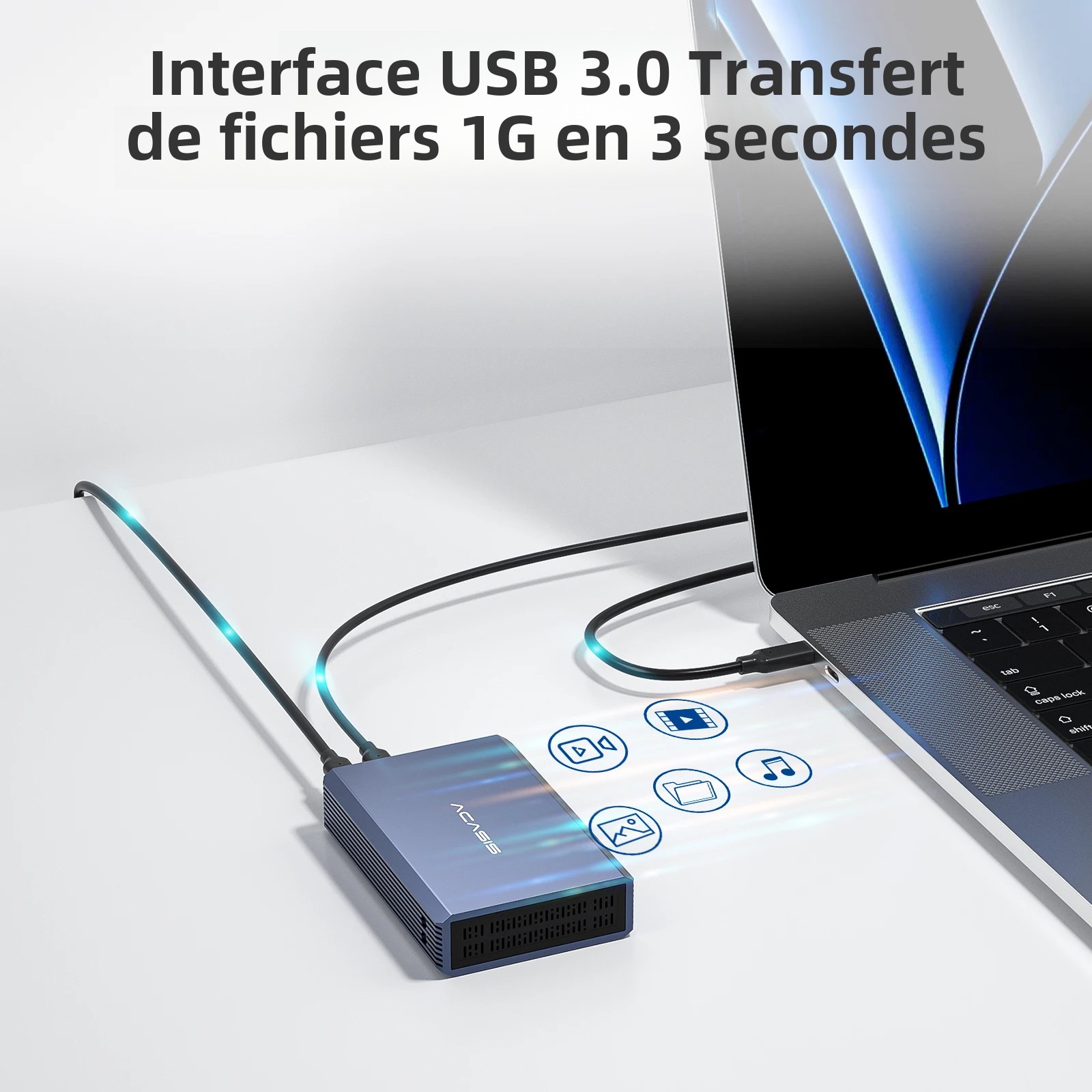 Acasis 2.5 Inch HDD Case Dual Bay External Hard Drive Enclosure Case SSD For SATA Hard Disk Array With RAID Function PC Case