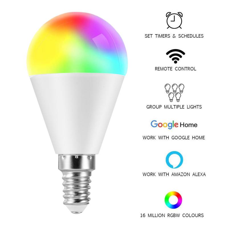 Led Wifi Slimme Lamp Dimbare Rgb Lamp E27 E26 B22 Voor Alexa Google Huis Changing Dimmen App Controle Lamp voor Alexa/Google