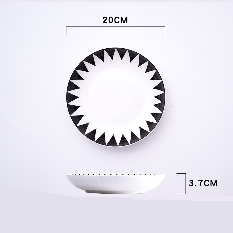 1 Pcs Europese Stijl Diner Plaat Eenvoudige Service Plaat Disc Taart Plaat Westerse Voedsel Steak Disc Keuken Board Schotel bestek Set: f