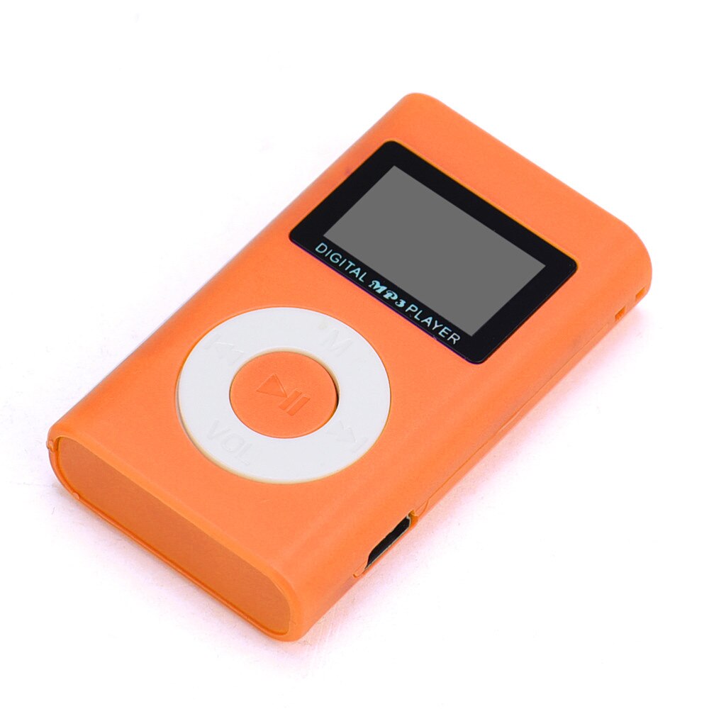 Reproductor Mp3 con Usb, Clip multimedia, Mini reproductor Mp3, pantalla Lcd, compatible con tarjeta Micro Sd, Tf, Walkman rojo, 32gb: Naranja