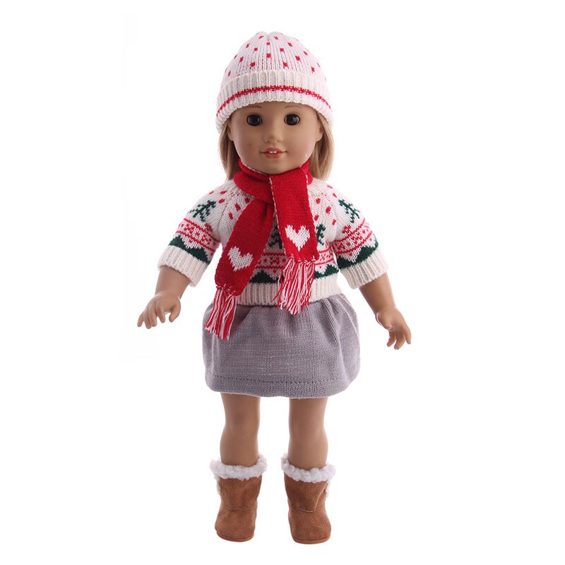 4 unids/set muñeca ropa chaleco camiseta falda Leggings para 18 pulgadas americano y 43 Cm muñeca nacida para generación Navidad bebé niña juguete: n158