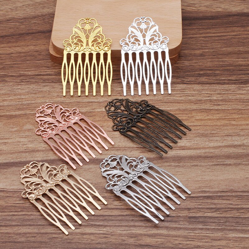 10 Stks/partij 38*65Mm Vintage Bruids Haar Kam Haar Clips Insert Metalen Kam Haar Accessoires Voor Vrouwen