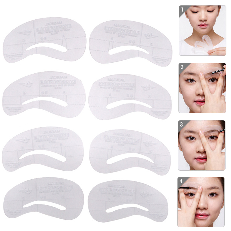 4 stks/set Wenkbrauw Stencils Gevleugelde Eyeliner Stencil Grooming Kit Make-Up Tool Vormgeven Sjabloon Wenkbrauw Eyeliner Modellen
