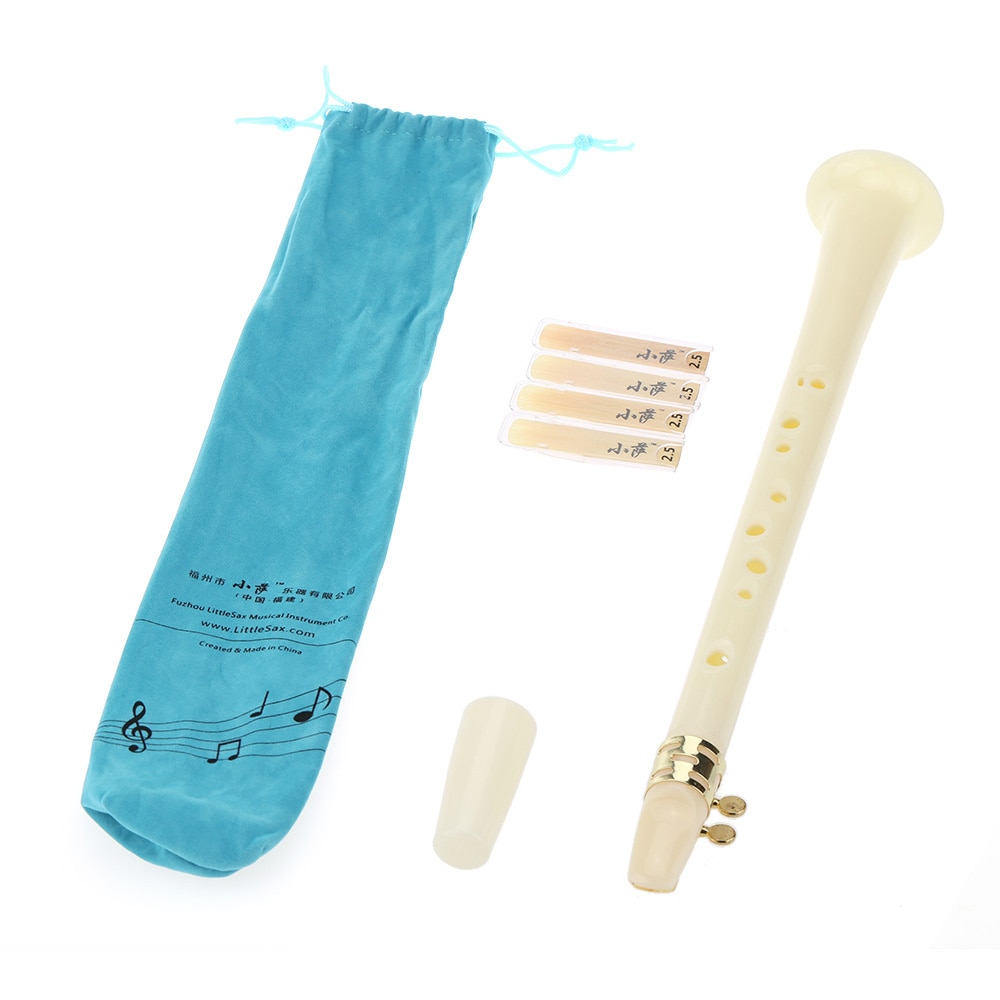Taschen-Saxophon-Set - Mini Tragbares Saxophon mit Blättern, Tragetasche & Zahnpasta - Anfängerinstrument