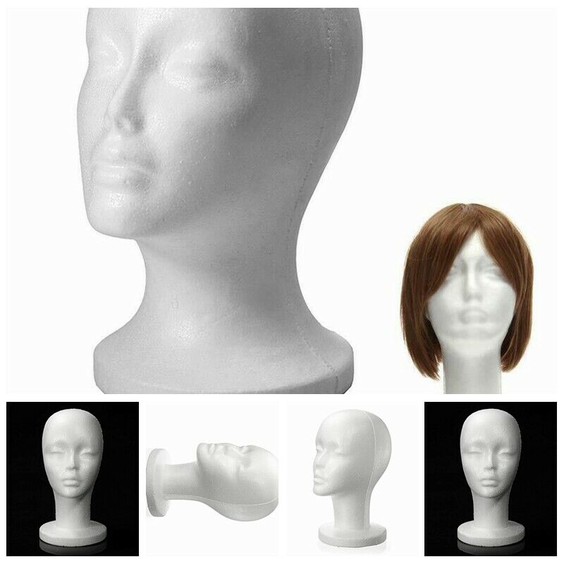 Female Styrofoam Foam Mannequin Manikin Head Model Hat Glasses Display Foam Mannequin Head Model Hat Wig Display Stand Rack