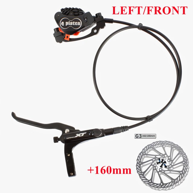 Nollställande mtb 4 kolv hydraulisk skivbroms xt med kylning full meatal pads cnc tech mineral oil broms för am enduro  e4 zee  mt200: Lf 160mm