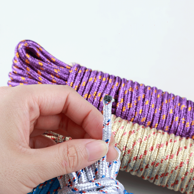 10M Tarpaulin Nylon Rope Truck Lashing Rope Packing Rope Wear-Resistant Fixed Non-Slip Braided Household Clothesline