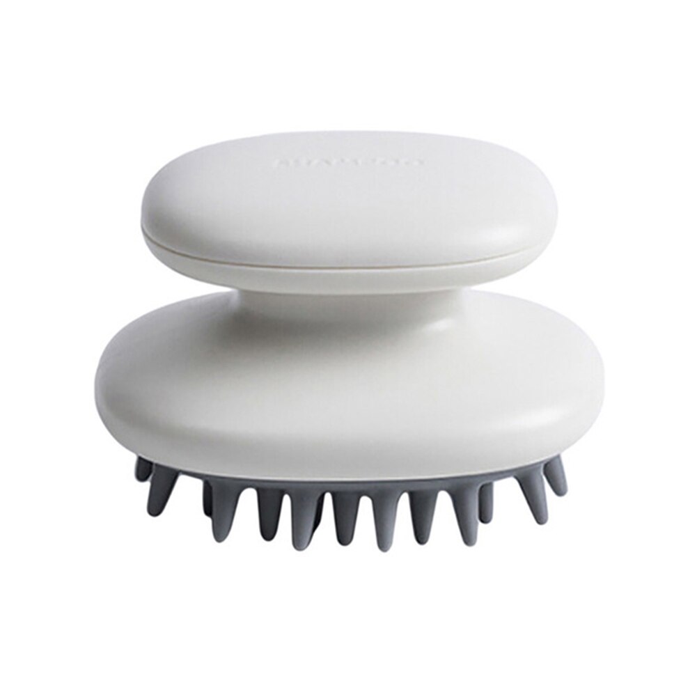 Spazzola per Shampoo testina palmare ABS cuoio capelluto Shampoo spazzola per massaggio Airbag in Silicone Mini pettine per massaggio meridiano: WHITE