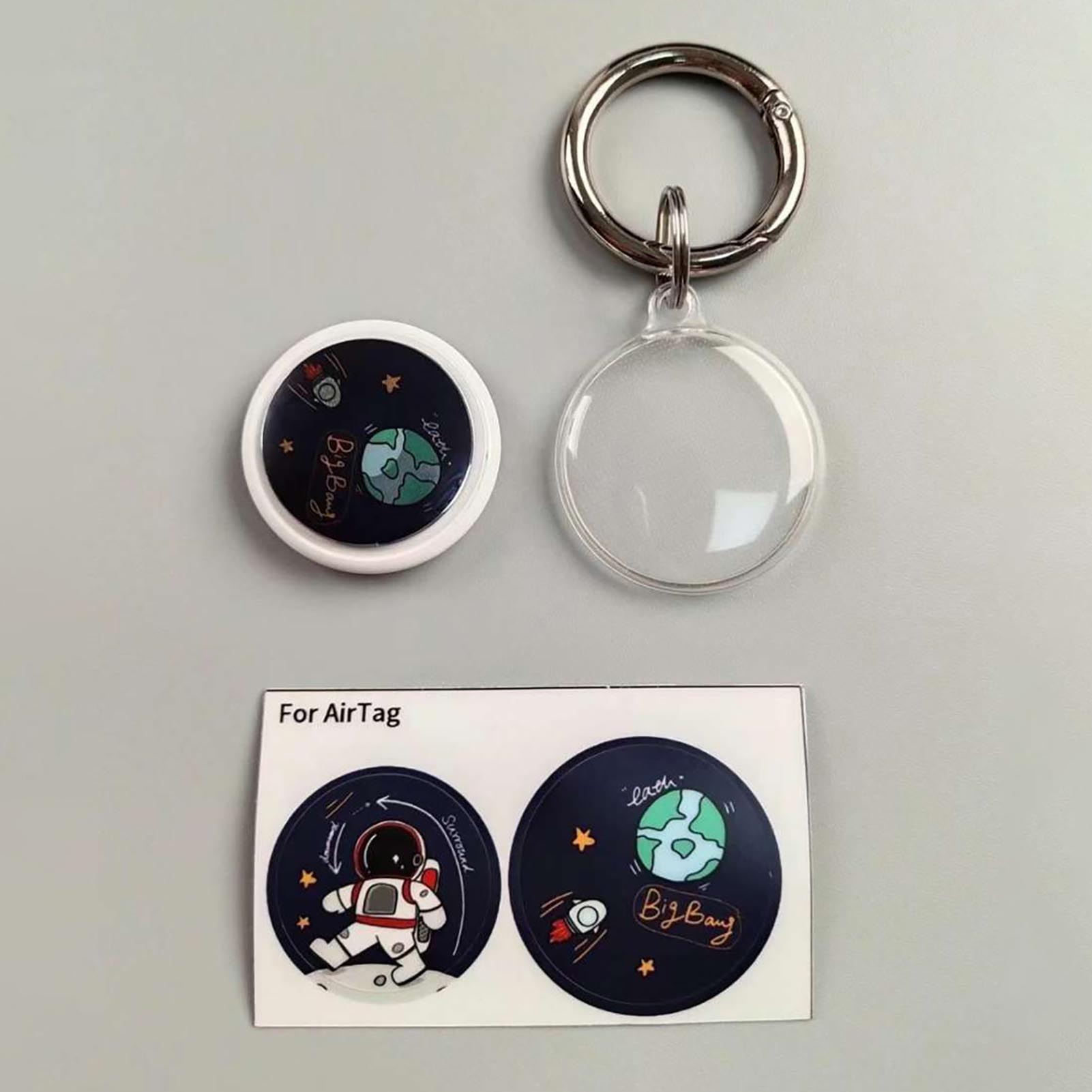 Tpu-schutzhülle für airtag-tracker, ultradünne hülle, anti-verlust- und anti-kratz-zubehör für airtag-tracker, astronauten-aufkleber