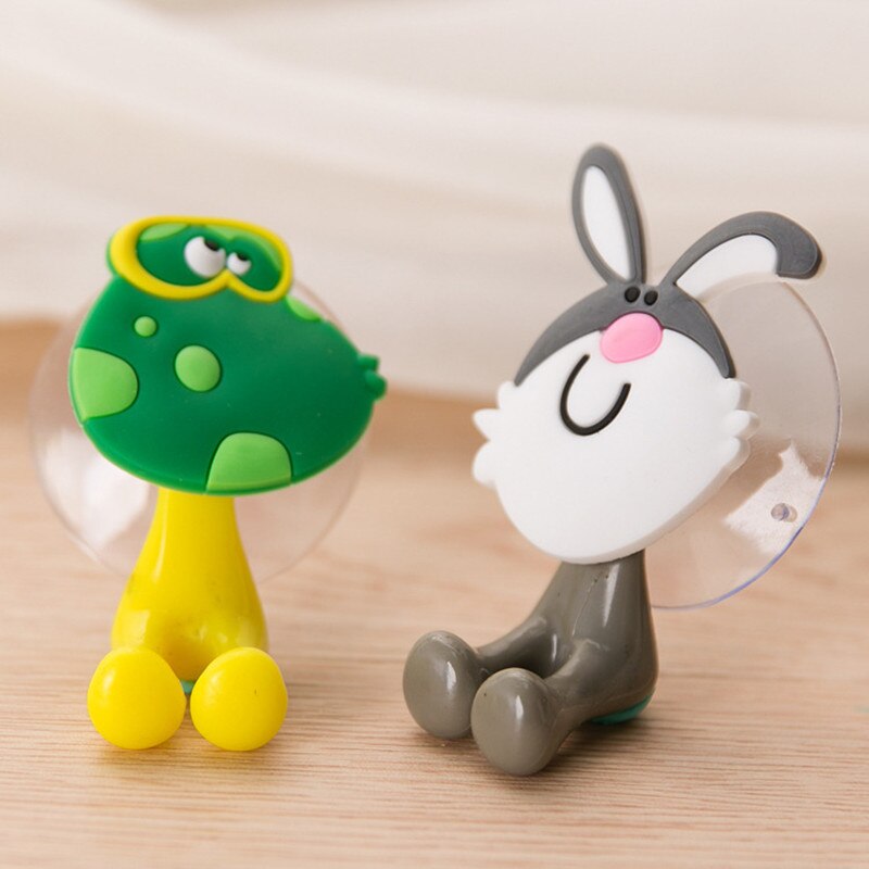 Dier Leuke Cartoon Zuignap Tandenborstelhouder Badkamer Accessoires Set Muur Zuig Holder Tool