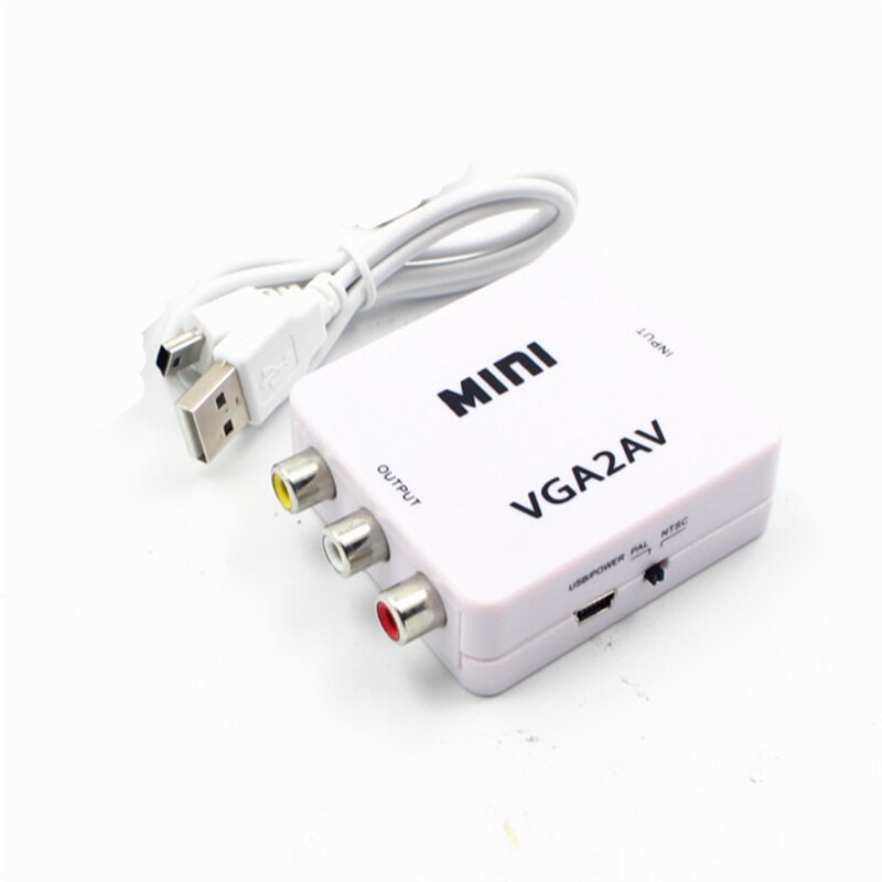 Bundwin VGA to AV Mini Converter Adapter HD RCA CVBS AV to VGA Video Converter Conversor PC to TV Computer to TV: Default Title
