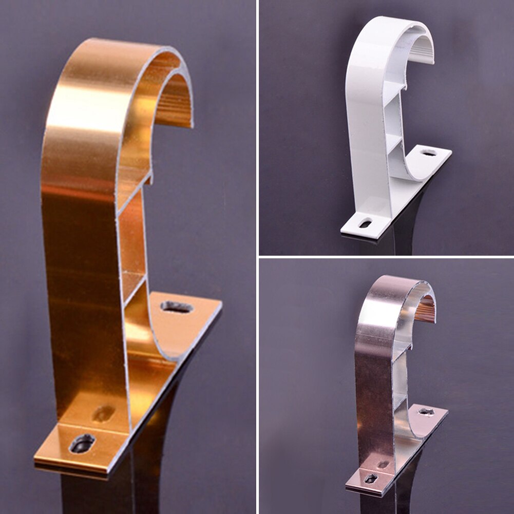Soporte de barra colgante para cortina, aleación de aluminio, color marrón, soportes barra de cortina, montaje DIY, cortina, decoración del hogar