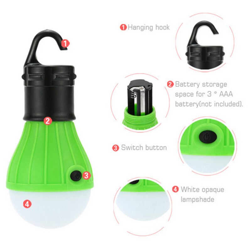 Mini kannettava valaistus lyhty teltta valo led-lamppu hätälamppu vedenpitävä riippukoukku taskulamppu retkeilyvalo käyttö 3* aaa