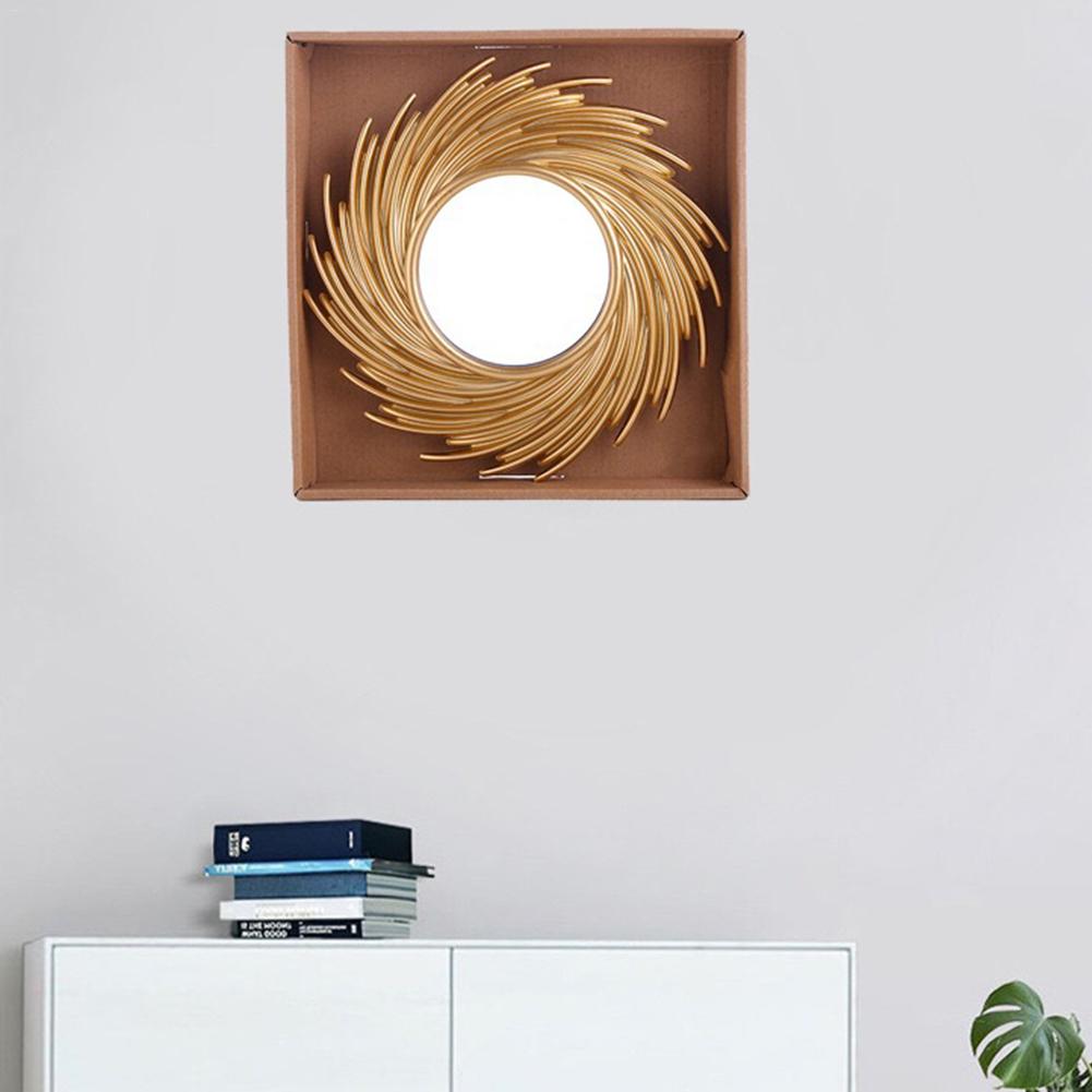 Rotan Spiegel Innovatieve Art Decoratie Ronde Make-Up Spiegel Dressing Badkamer Nordic Primaire Kleur Rieten Muur Opknoping Spiegel
